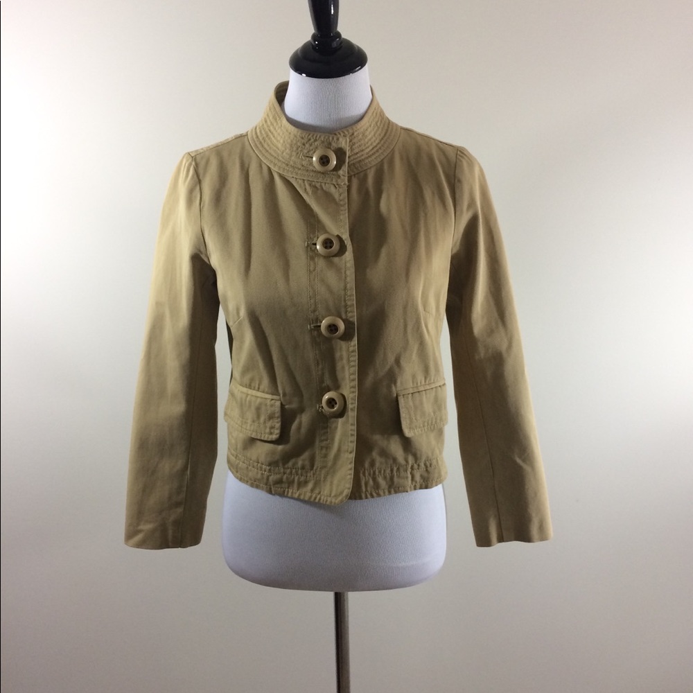 J. Crew Khaki Military Jacket w/ buttons!